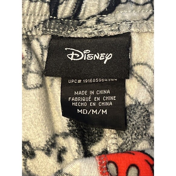 Disney Mickey Mouse Adult Size Medium  Grey Fleece Pajama Pants with Drawstring - Picture 4 of 10